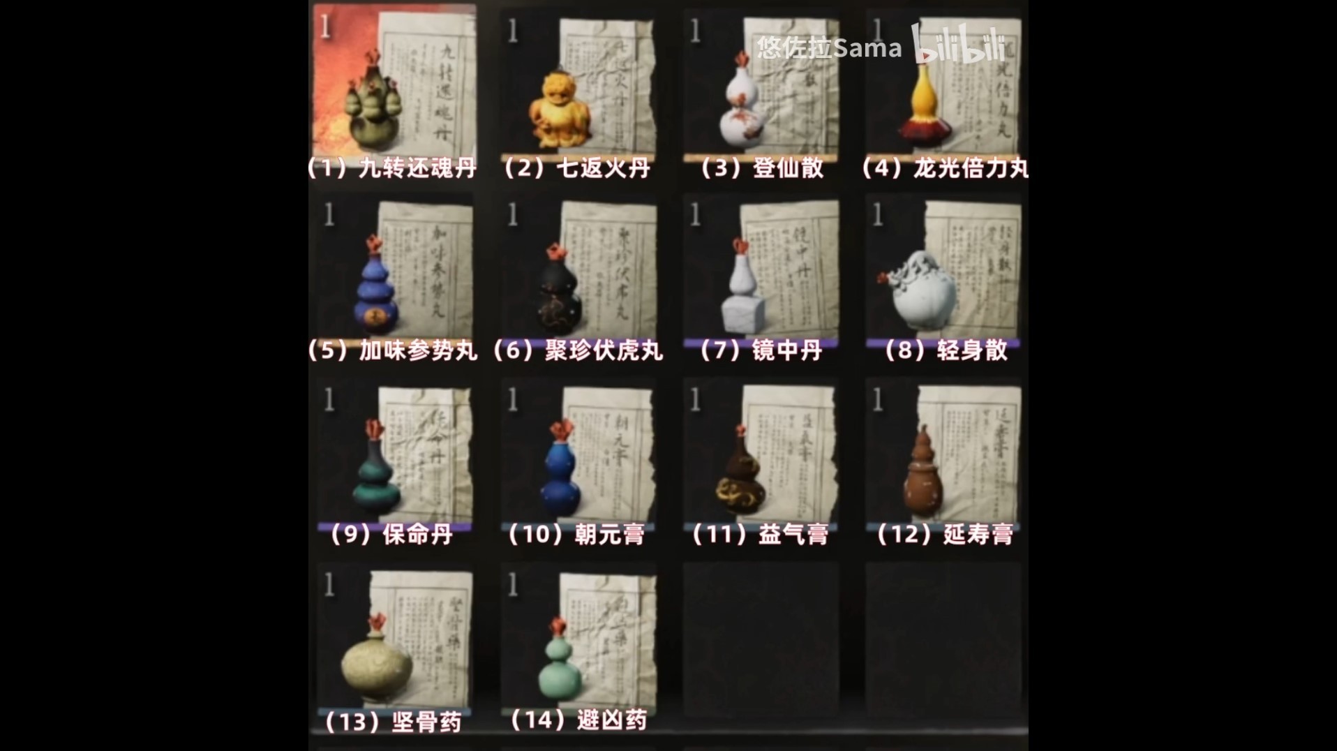 黑神话悟空全丹方收集视频指南