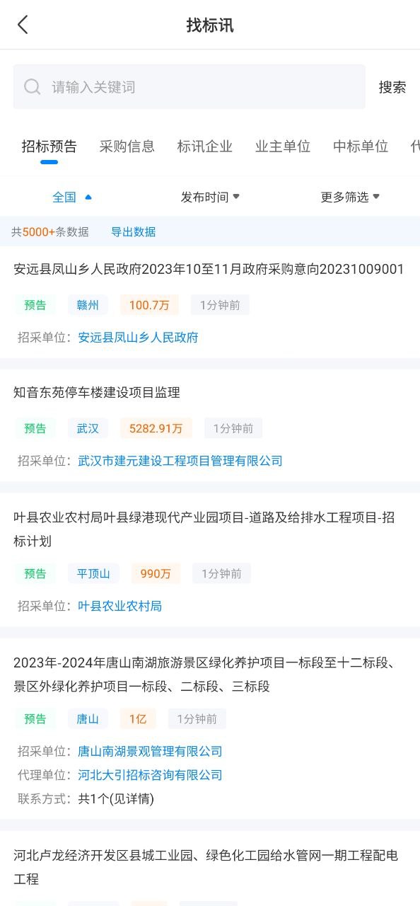 今日招标
