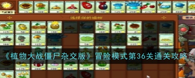 植物大战僵尸杂交版第关冒险模式攻略