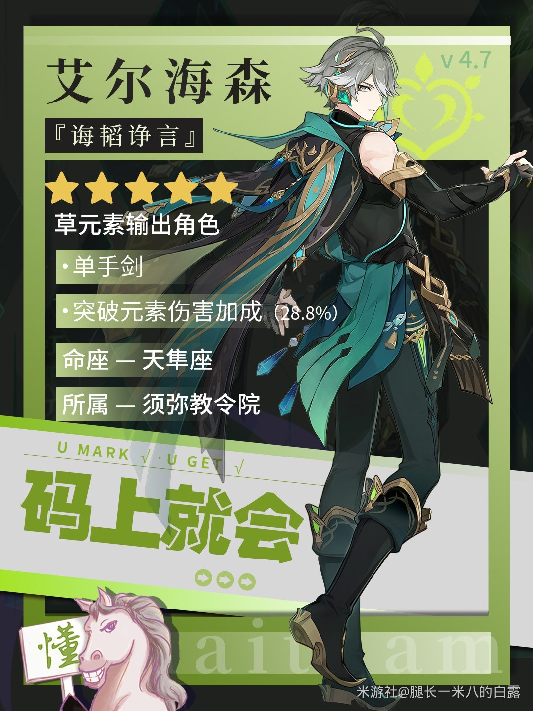 原神7艾尔海森材料及出装攻略