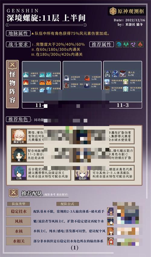 原神3.3深渊十一层上半配队打法解析